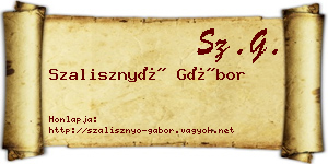 Szalisznyó Gábor névjegykártya