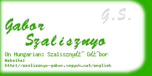 gabor szalisznyo business card